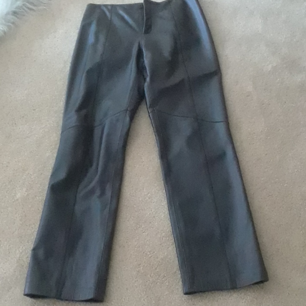 Dark brown leather pants